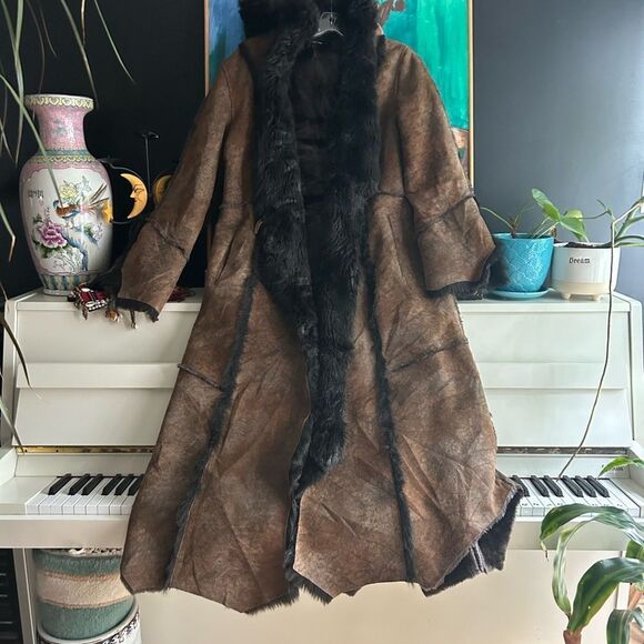 VTG Penny Lane Jacket Size M Y2K 90s Does 70s Faux Vegan Jones New York M - Picture 14 of 16